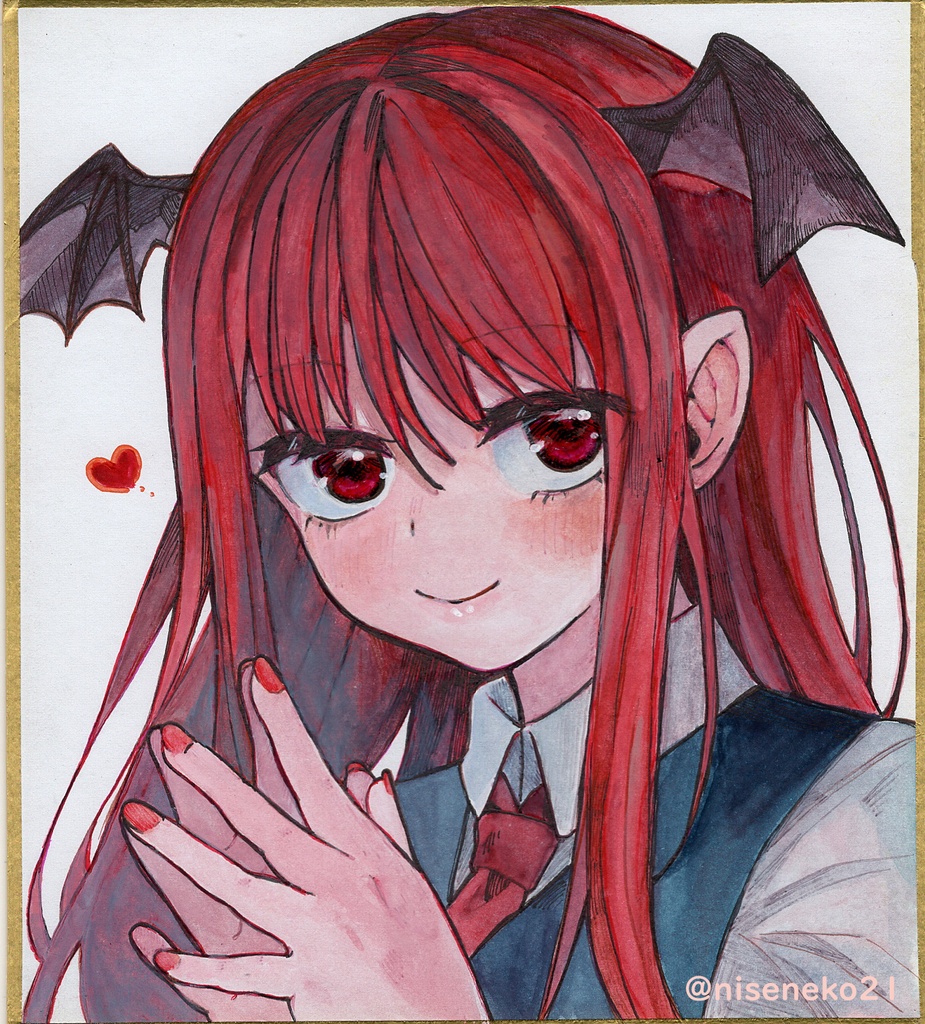 【照れ顔】小悪魔　ミニ色紙