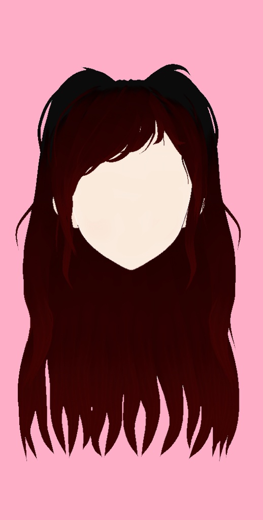 VTuber向け バーチャルYouTuber 配信用 Long overall two ponytails hair preset vroid WITH HAIR TEXTURE VTuberAssets Vtuber準備中 フリー素材
