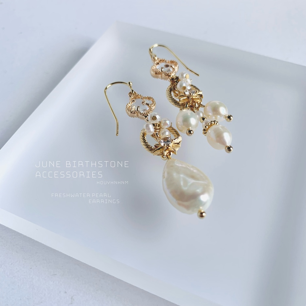 6月誕生石 淡水パールのアクセサリー(ゴールド)