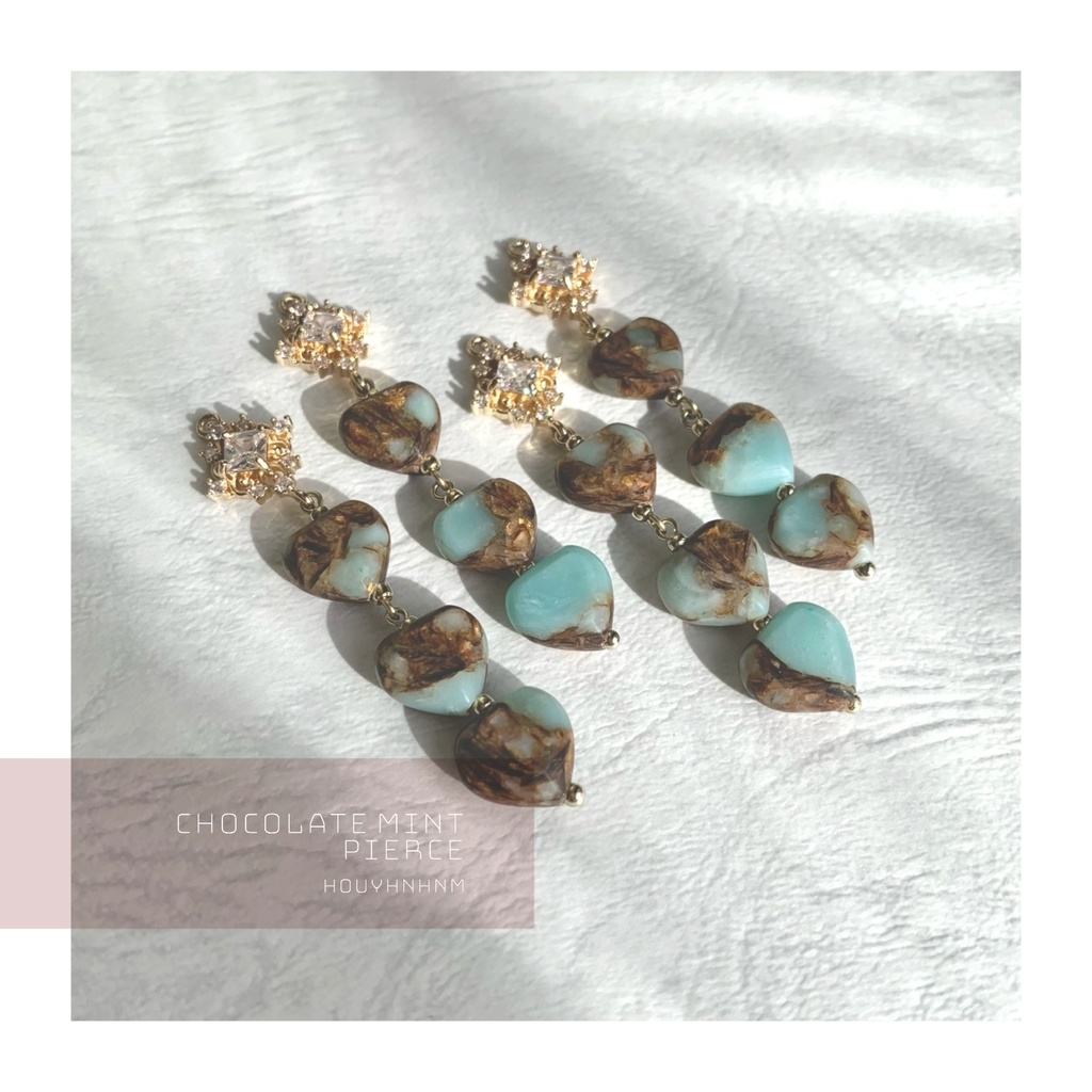 チョコレートカラーの天然石アクセサリー