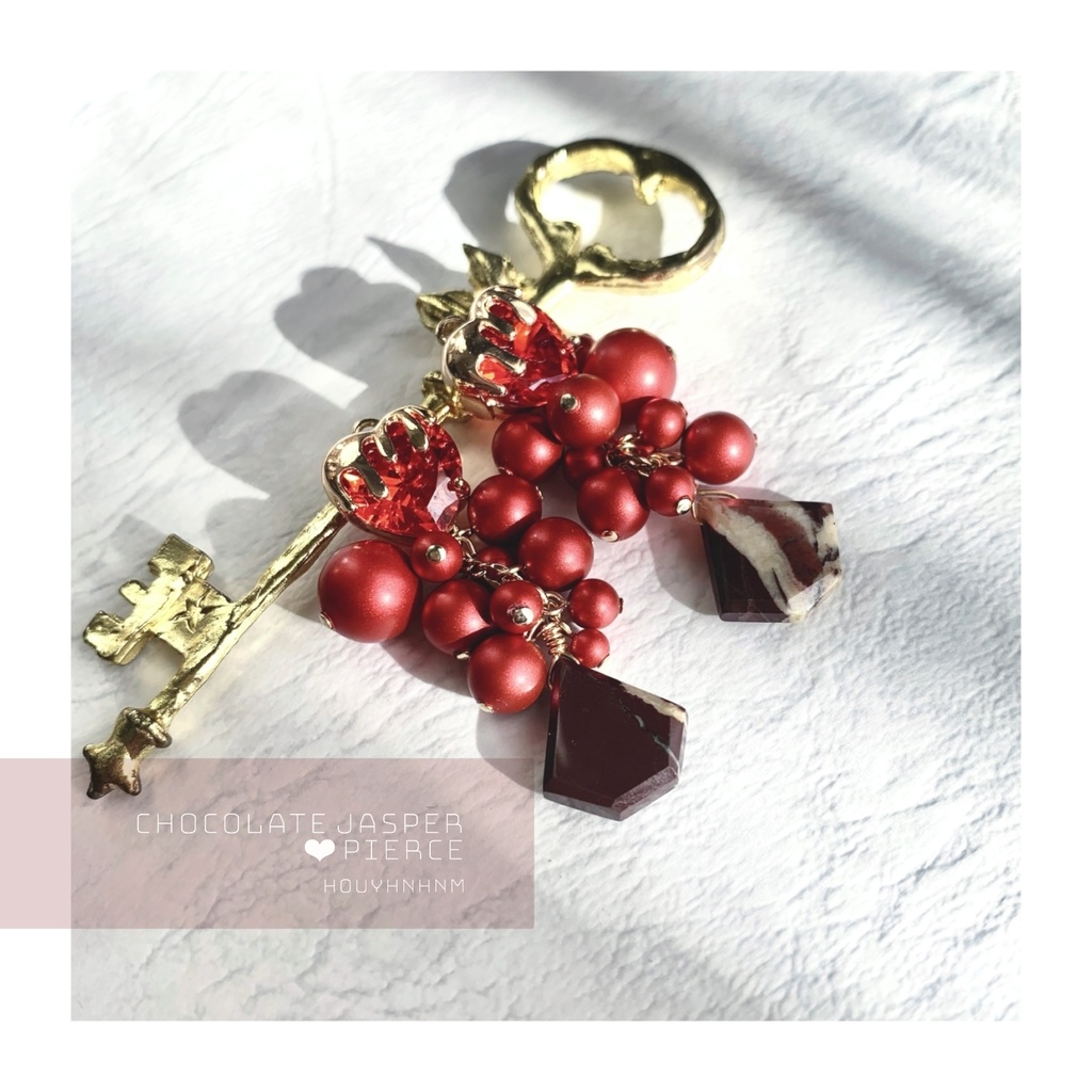 チョコレートカラーの天然石アクセサリー