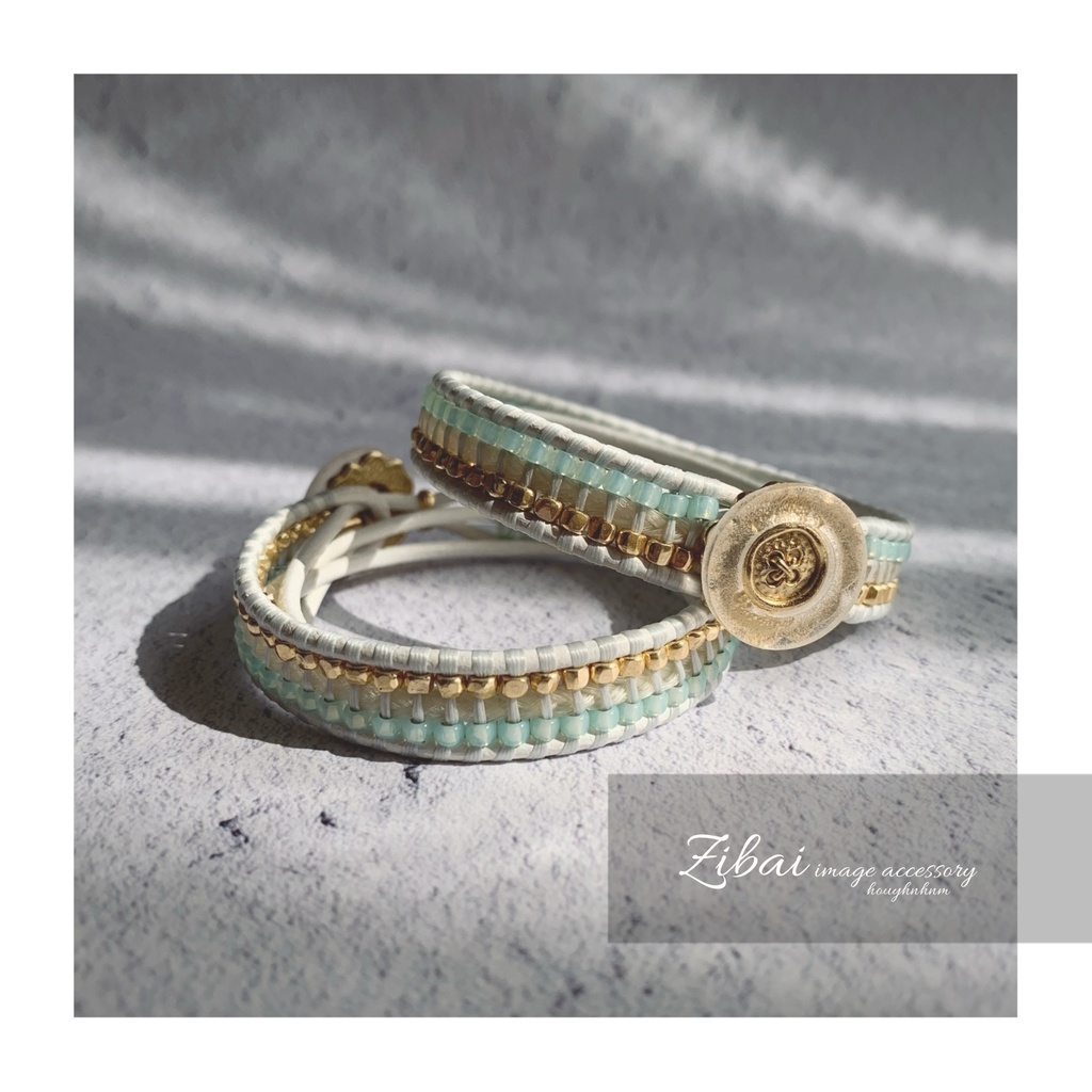 兹白イメージ 馬の尻尾とシードビーズのブレスレット