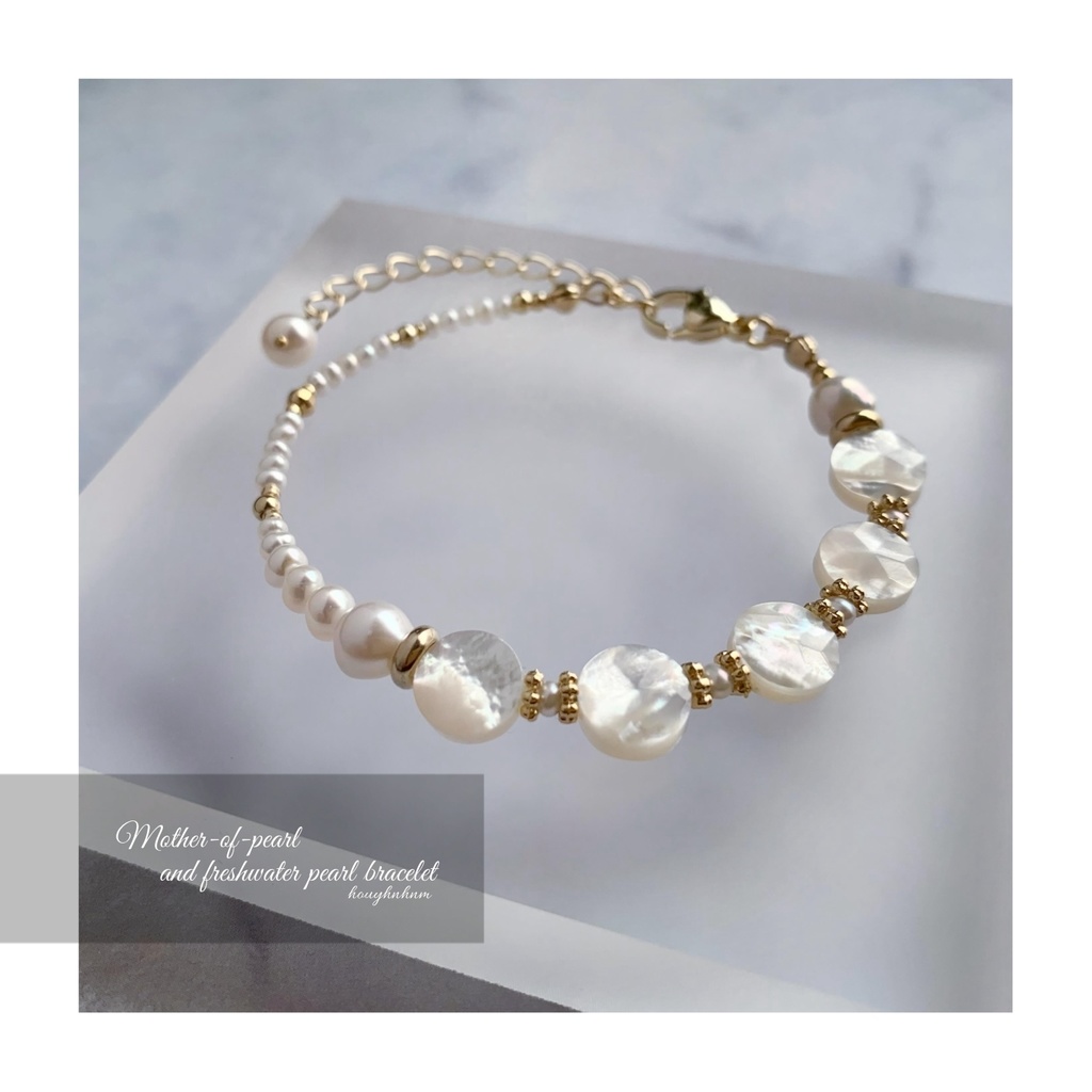 マザーオブパールと淡水パールのブレスレット
