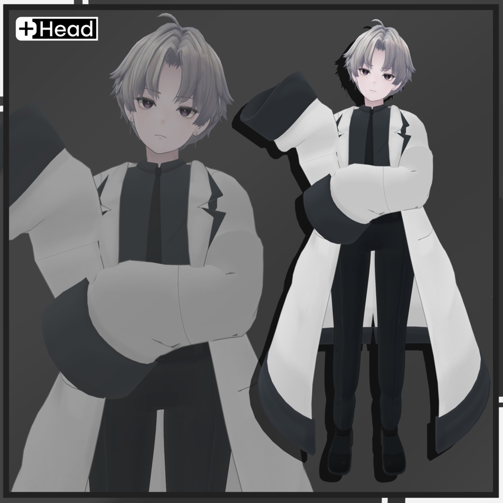 【+Head対応】研究員の白衣