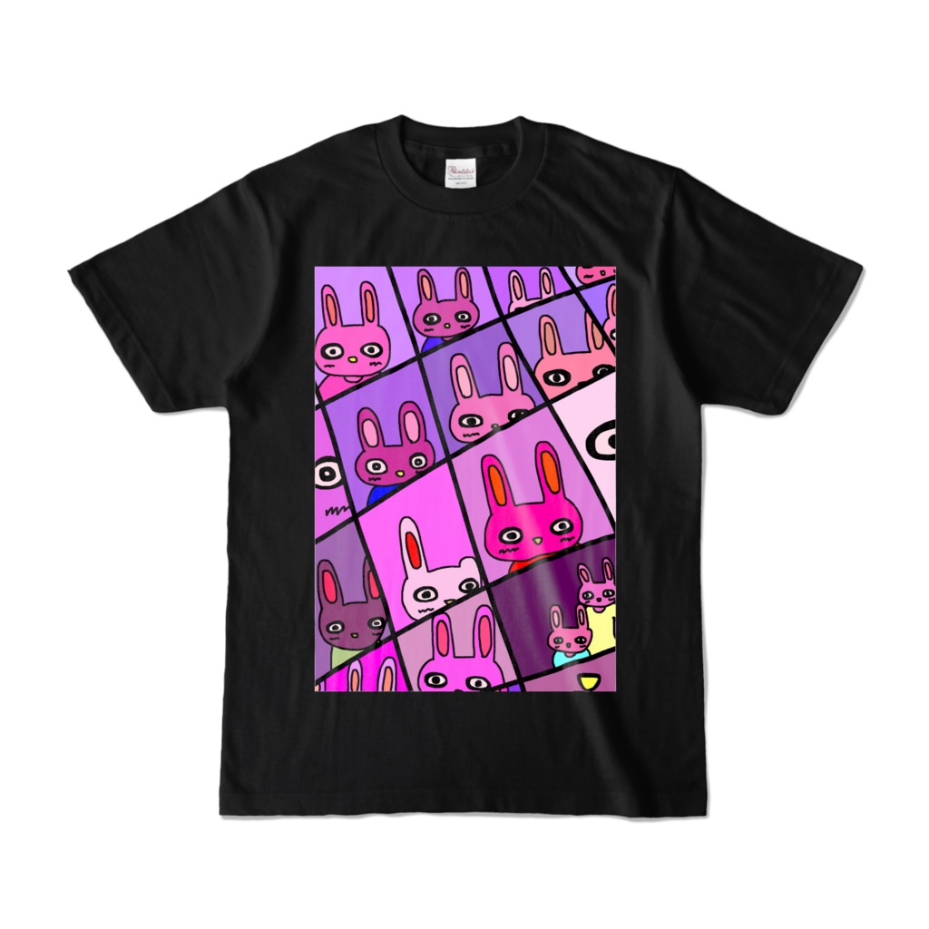 紫のぴゅーすけTシャツ（黒）（ネイビー）