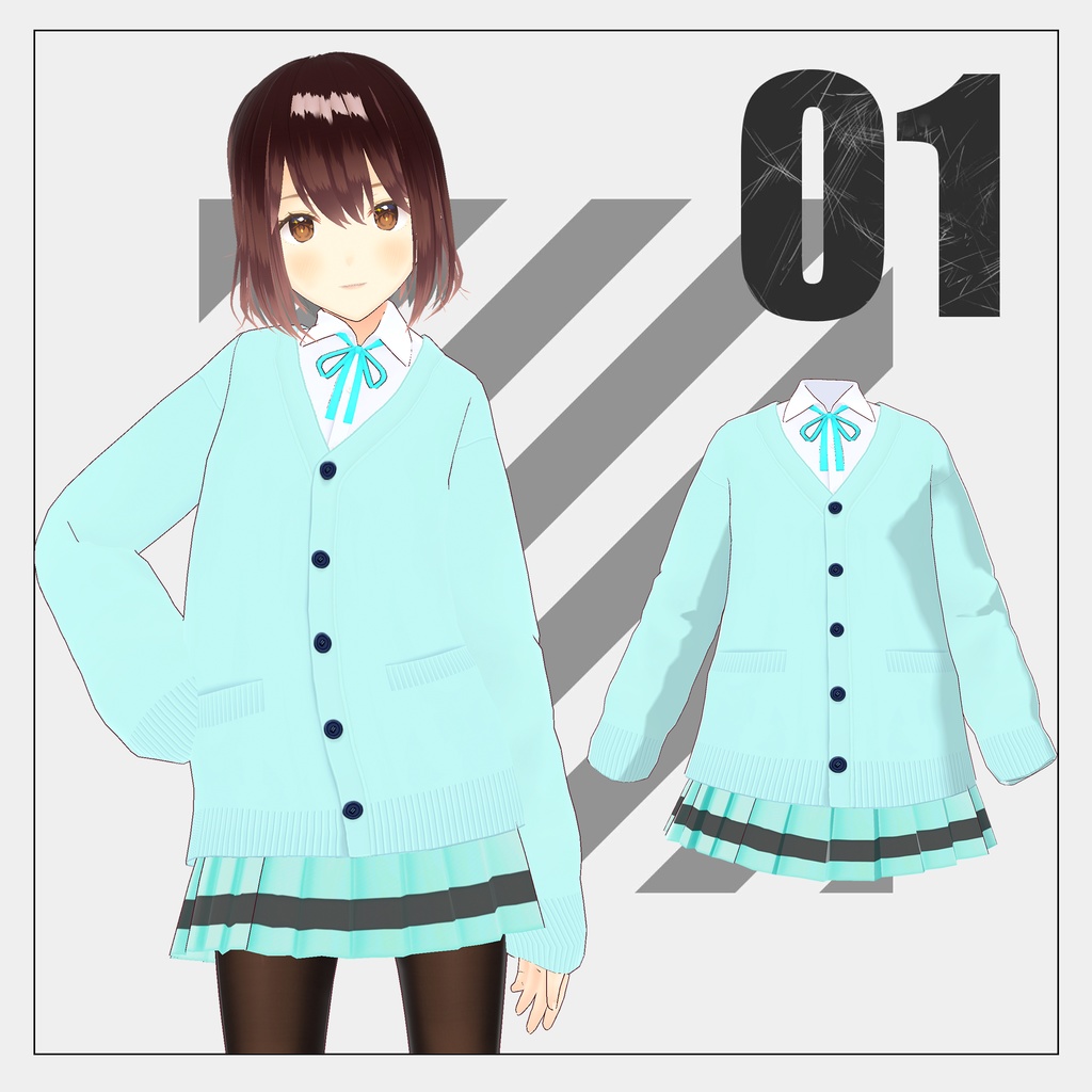 【無料配布】チョコミント風の制服