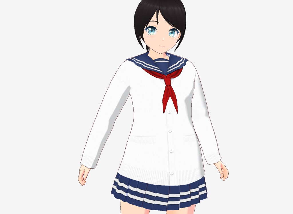 【無料配布】セーラー服+カーディガン【VRoid】