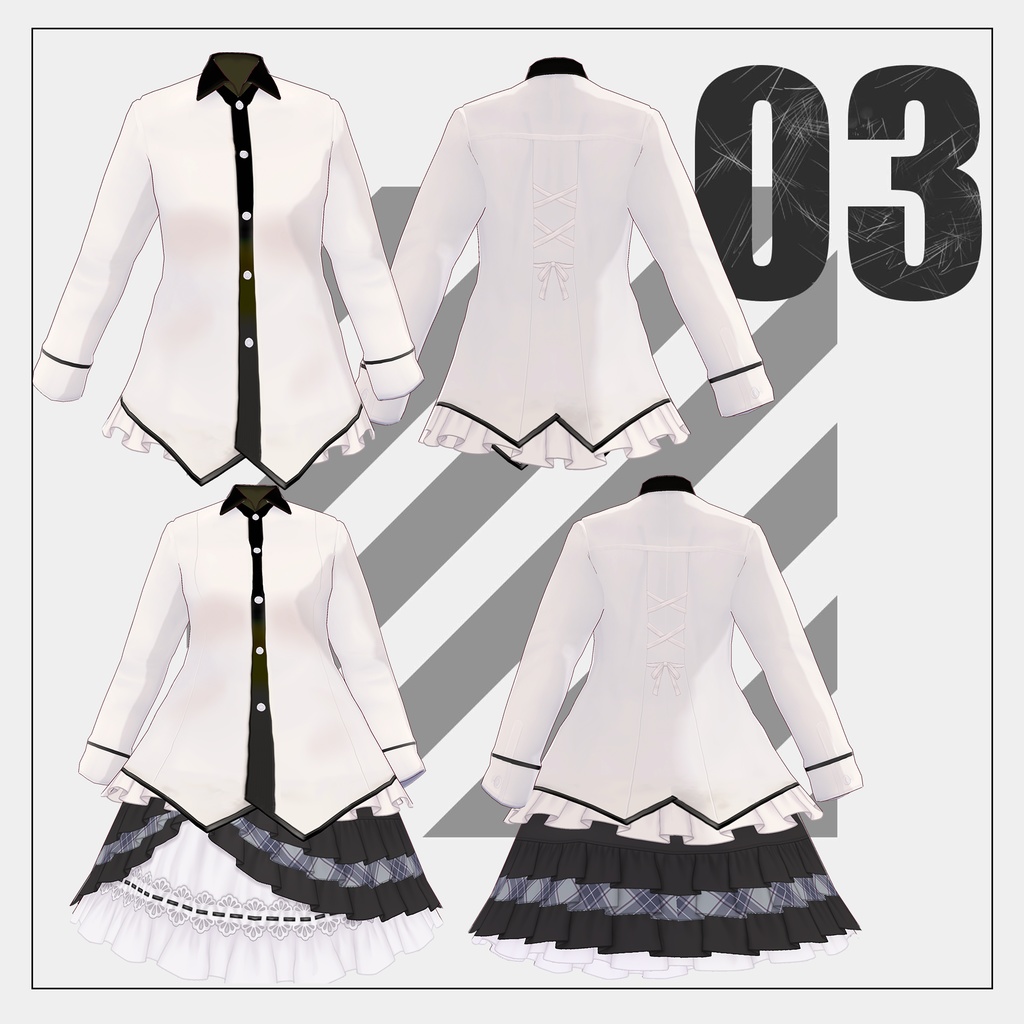 ゴスロリ風衣装【VRoid】(2025/07/19 修正)