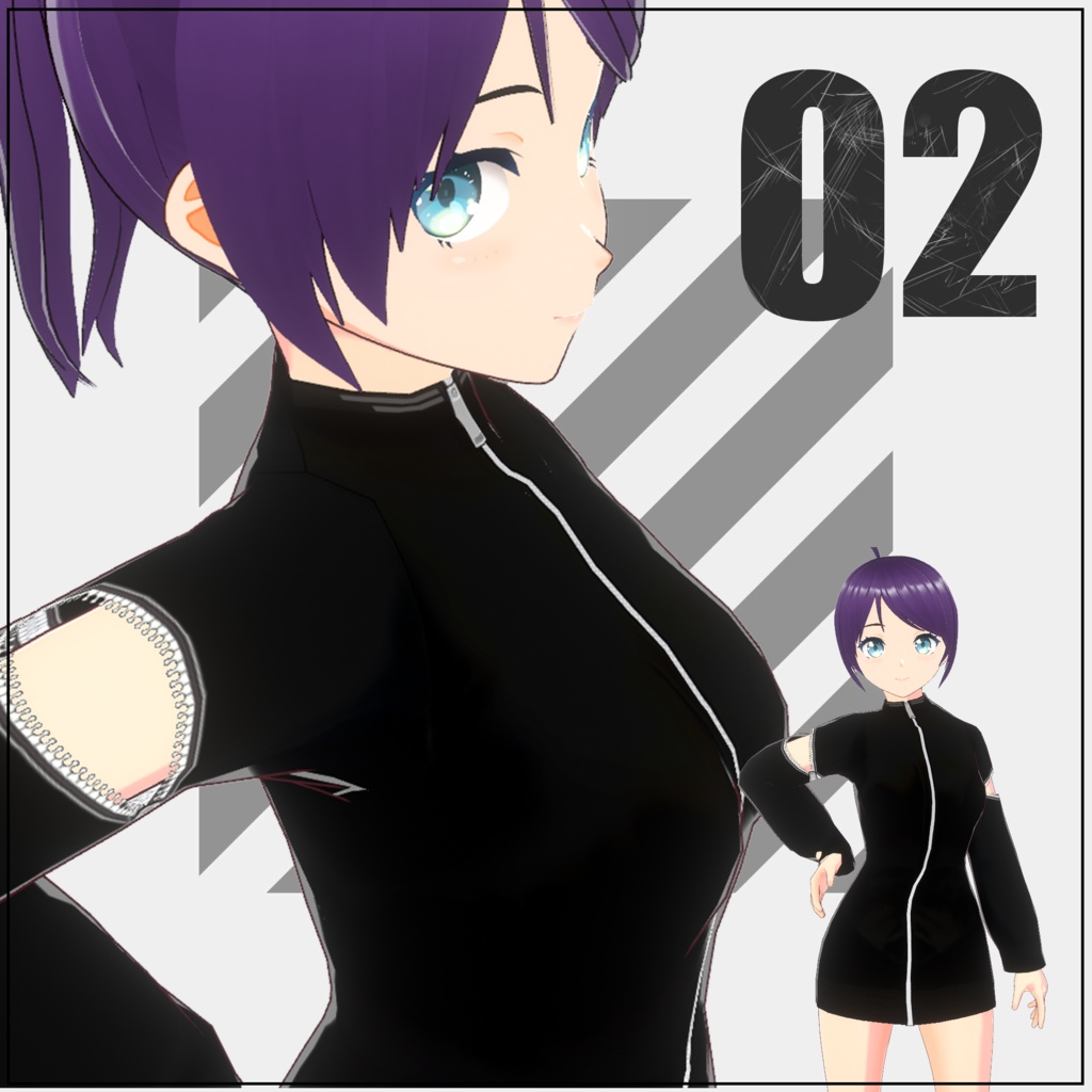 ジッパー系トップス【VRoid】