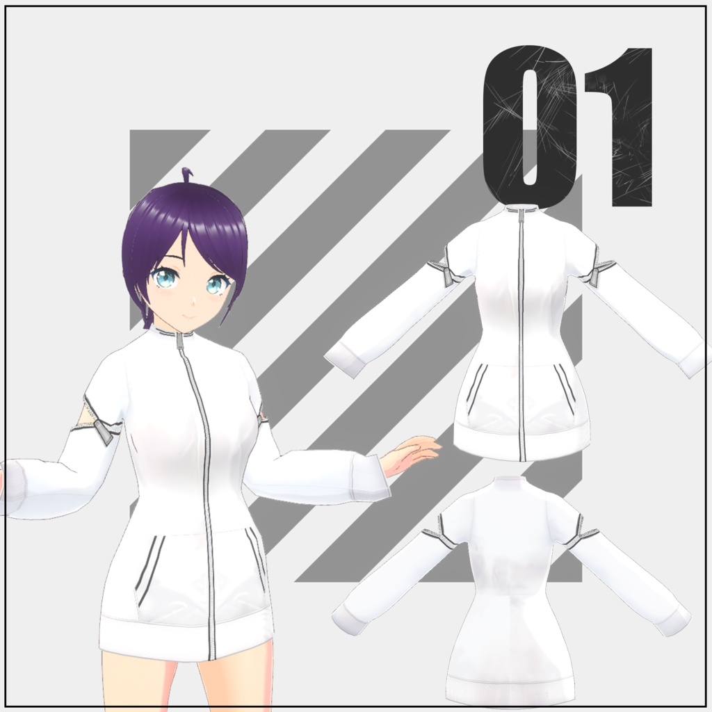 ジッパー系トップス【VRoid】