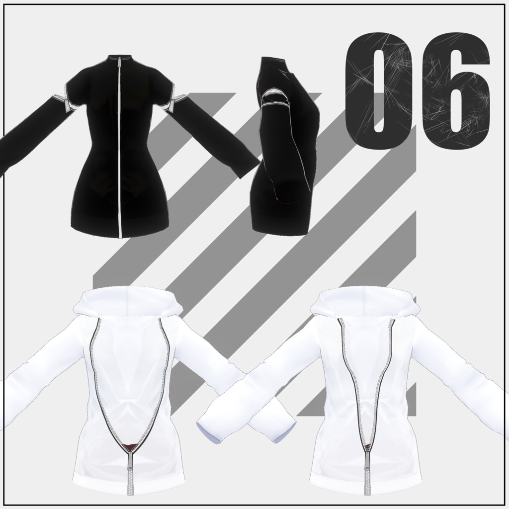 ジッパー系トップス【VRoid】