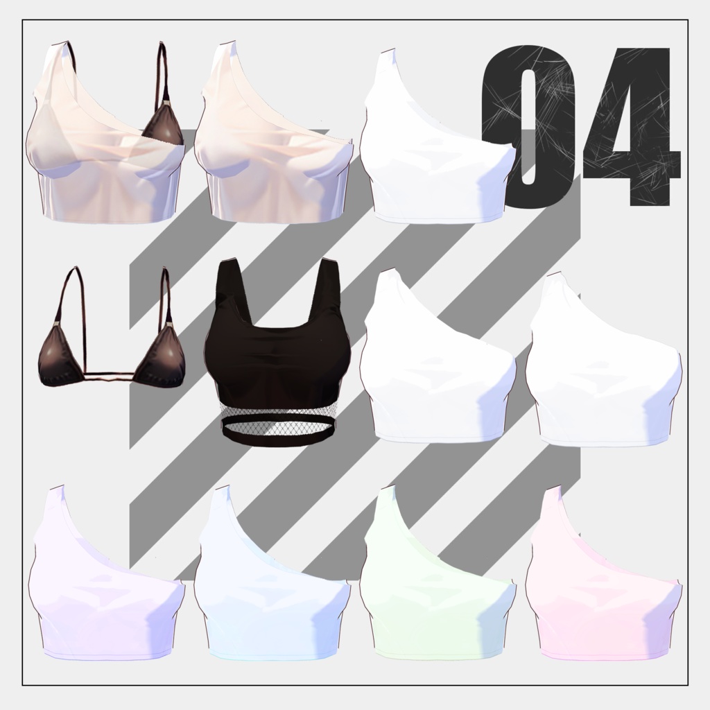 オフショルダーシャツ【VRoid】(2025/07/09 修正)