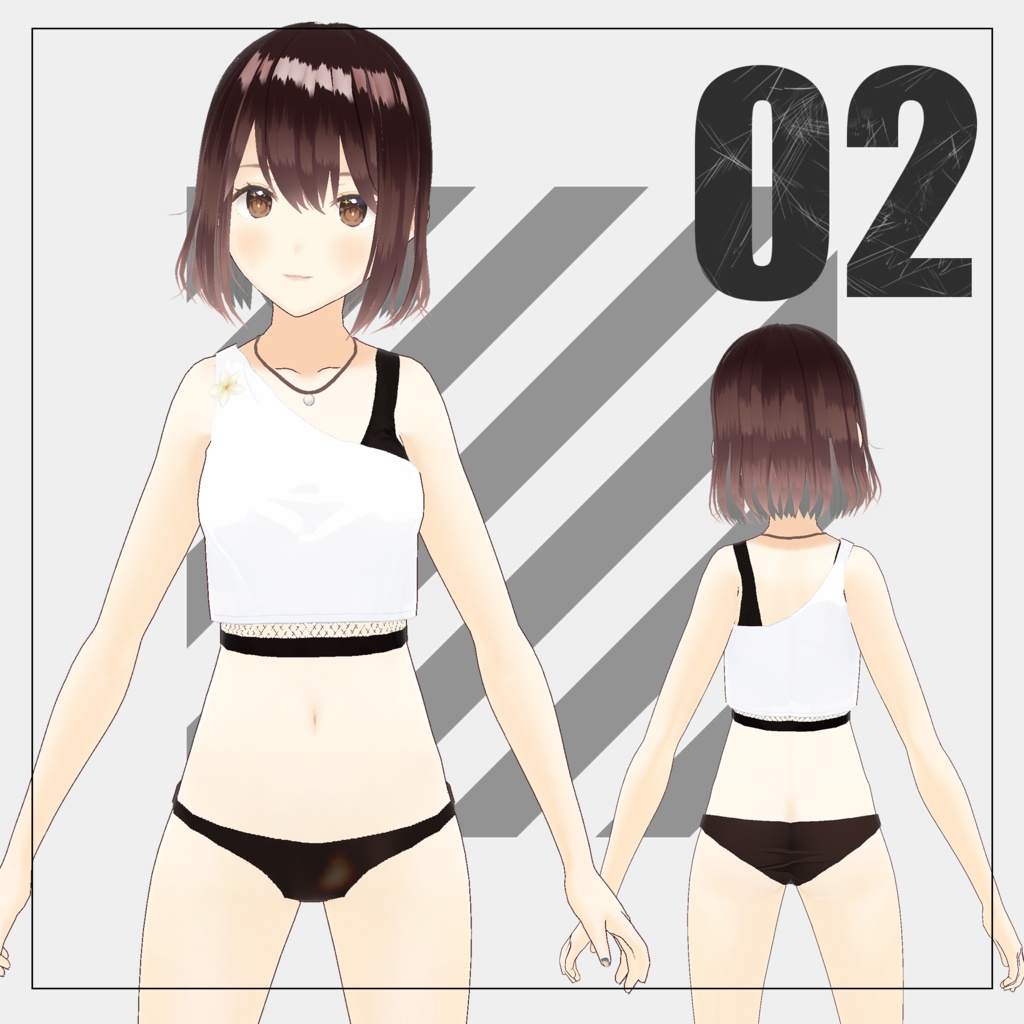 オフショルダーシャツ【VRoid】(2025/07/09 修正)