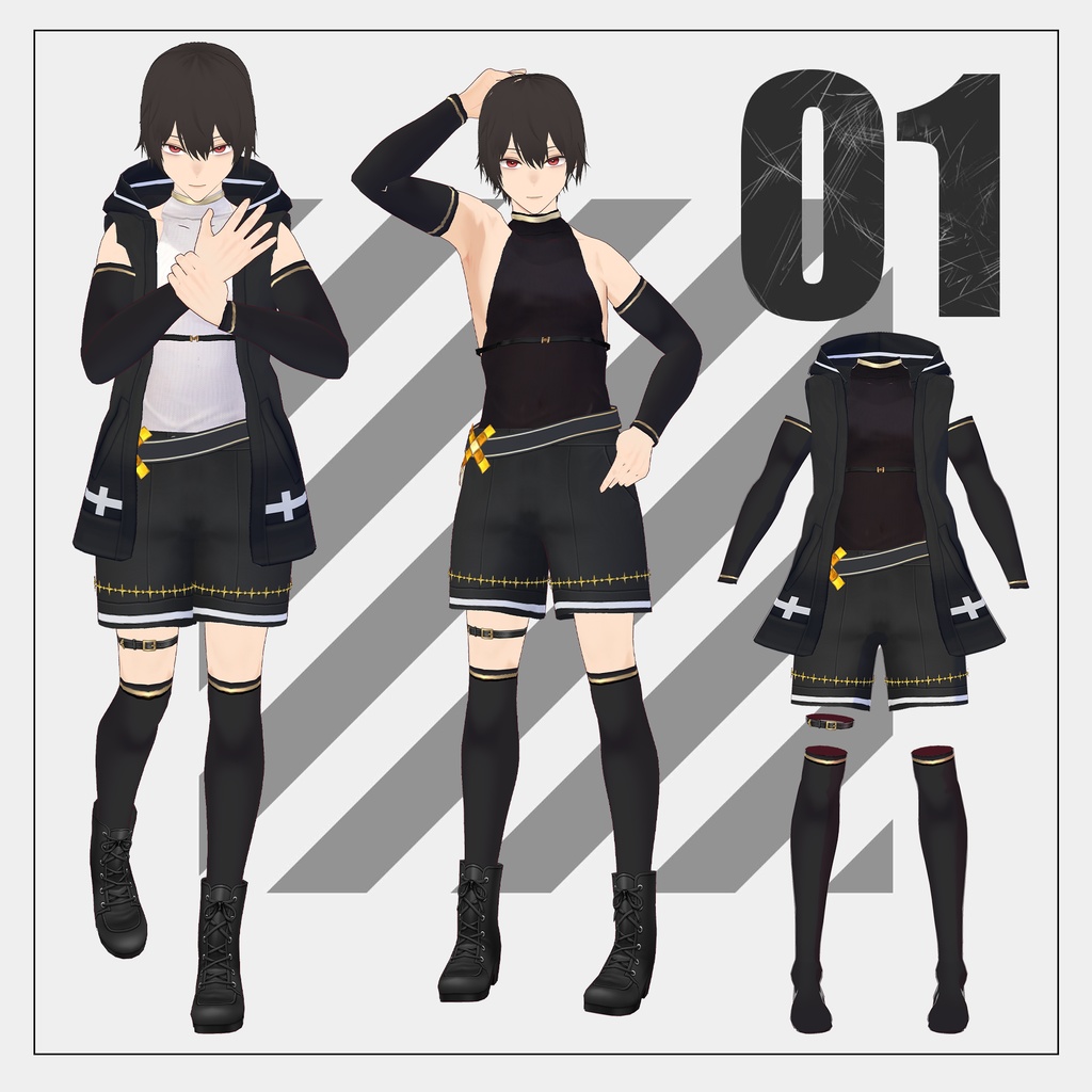 ファンタジー風衣装セット【VRoid】(2025/07/19 修正&追加)