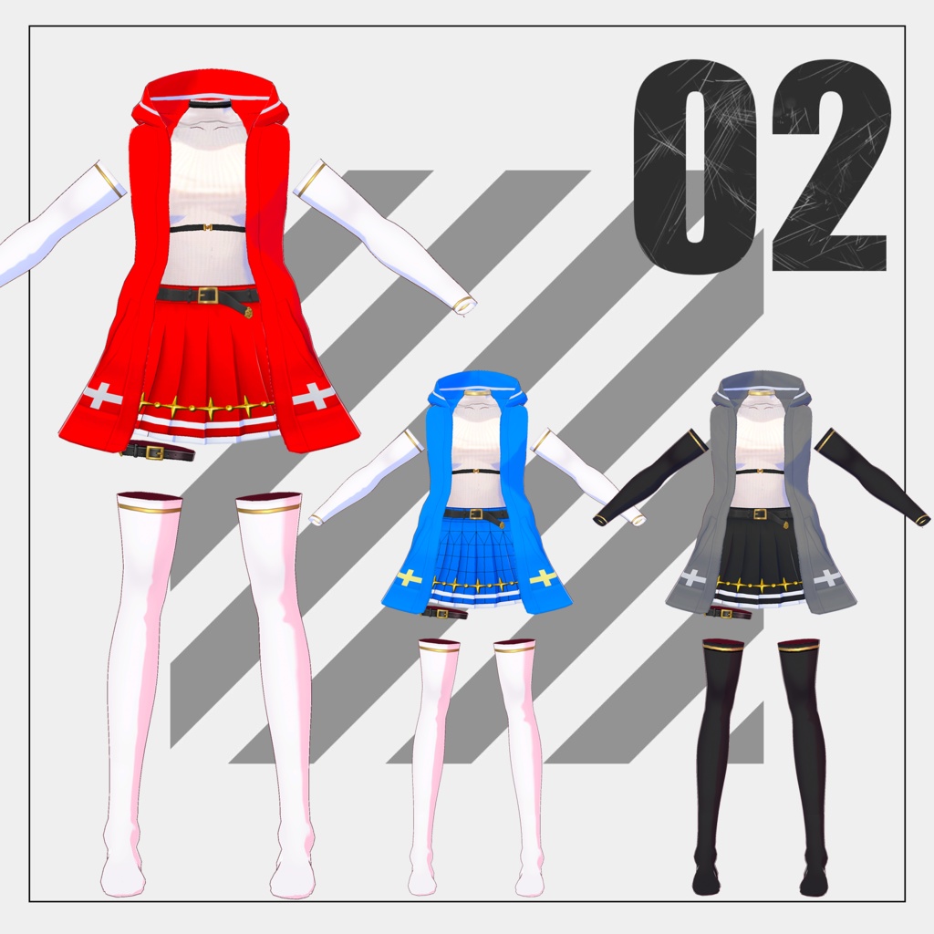 ファンタジー風衣装セット【VRoid】(2025/07/19 修正&追加)
