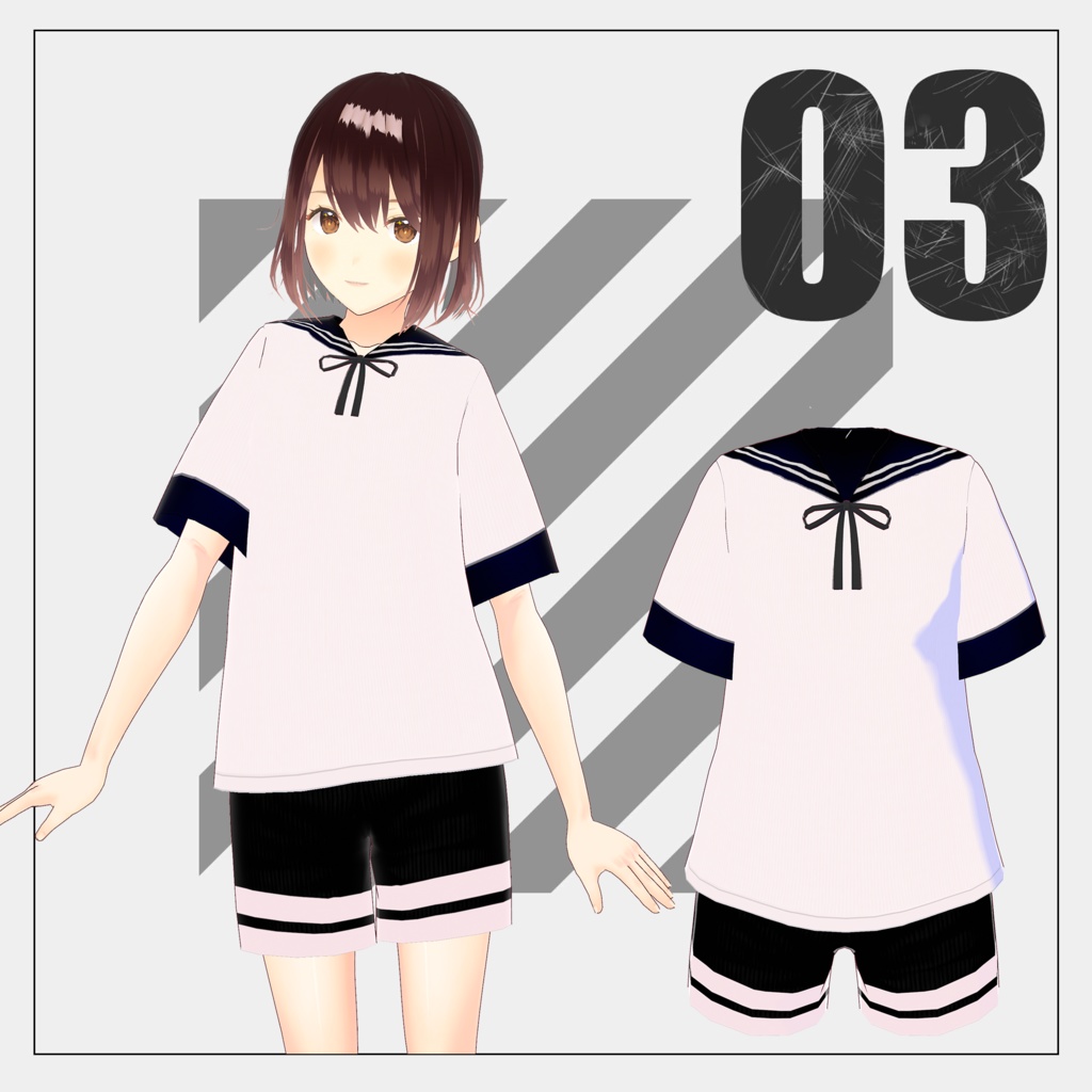 パジャマ【VRoid】(2025/07/19 男性版追加)+パイソン柄のパジャマ