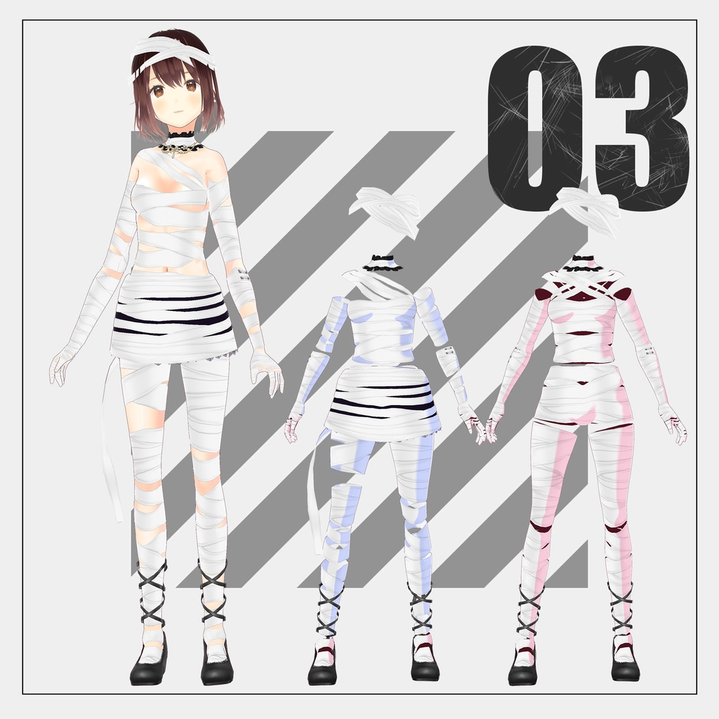 ハロウィン仮装用ミイラ衣装【VRoid】