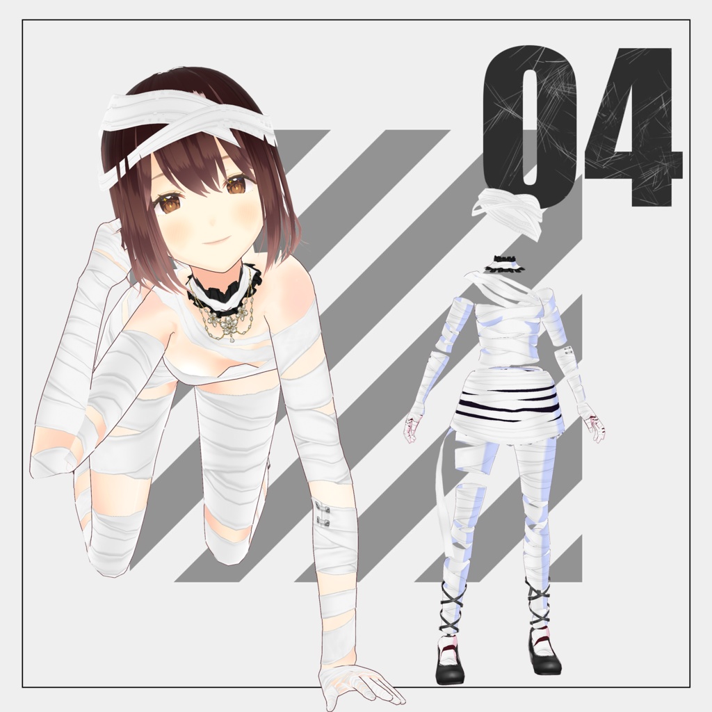 ハロウィン仮装用ミイラ衣装【VRoid】