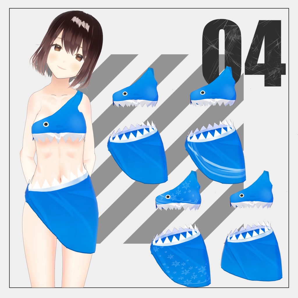 サメモチーフ衣装【VRoid】