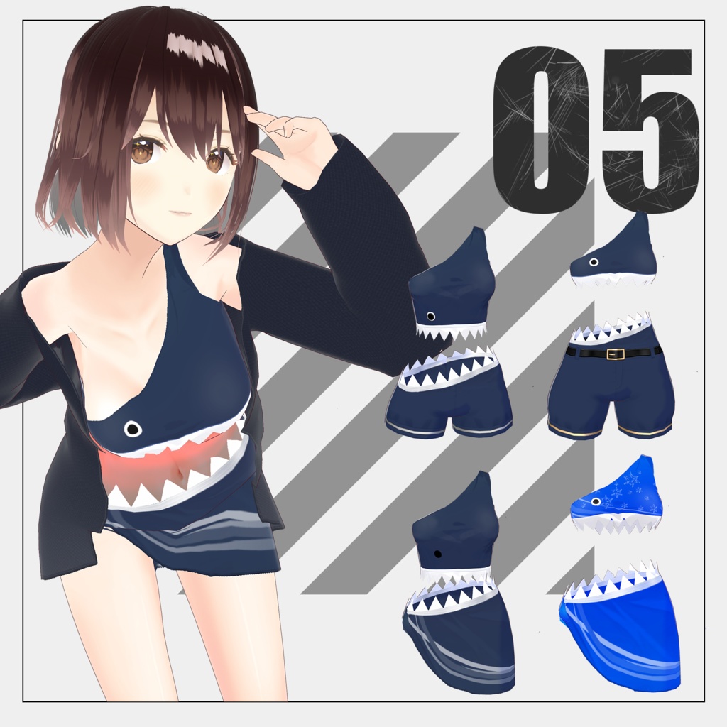 サメモチーフ衣装【VRoid】