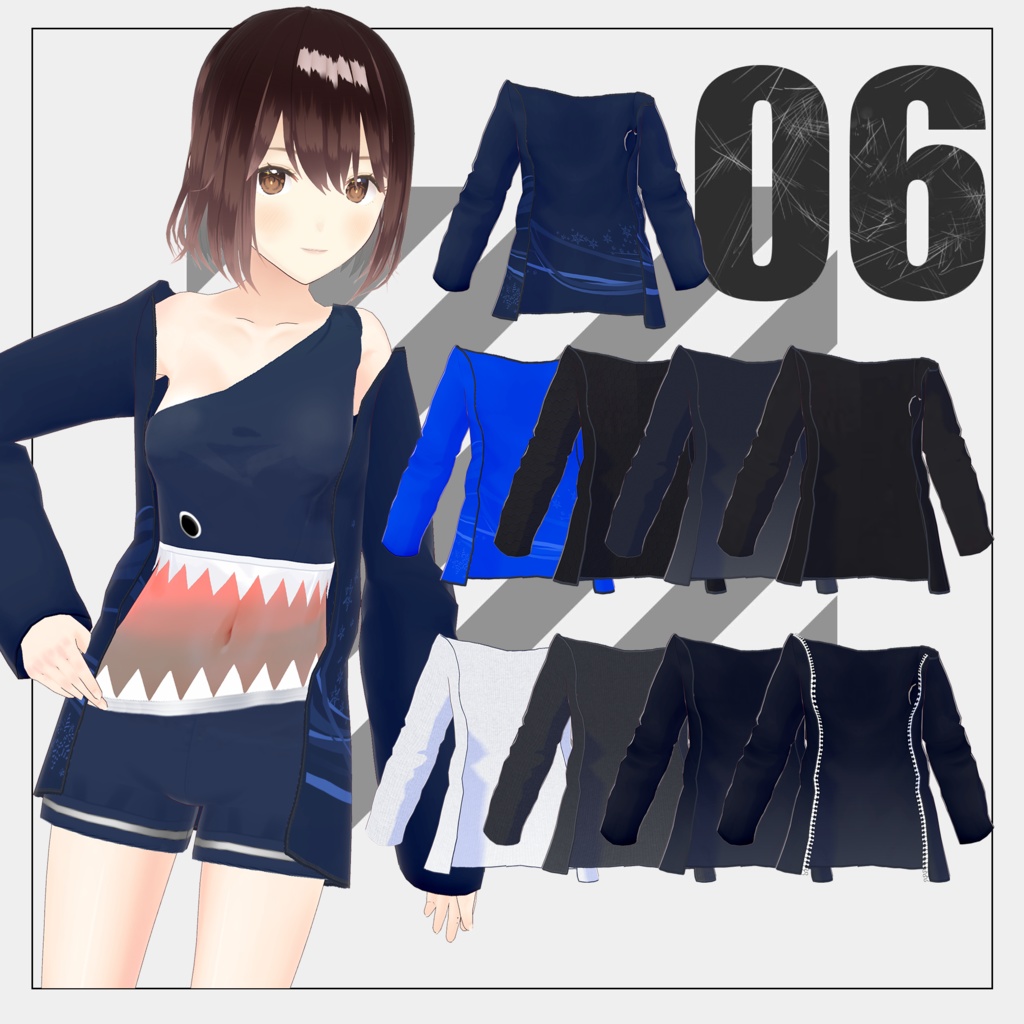 サメモチーフ衣装【VRoid】