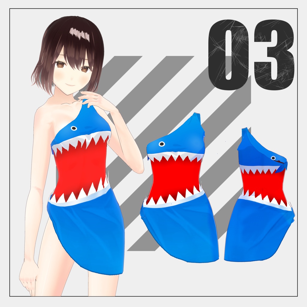 サメモチーフ衣装【VRoid】