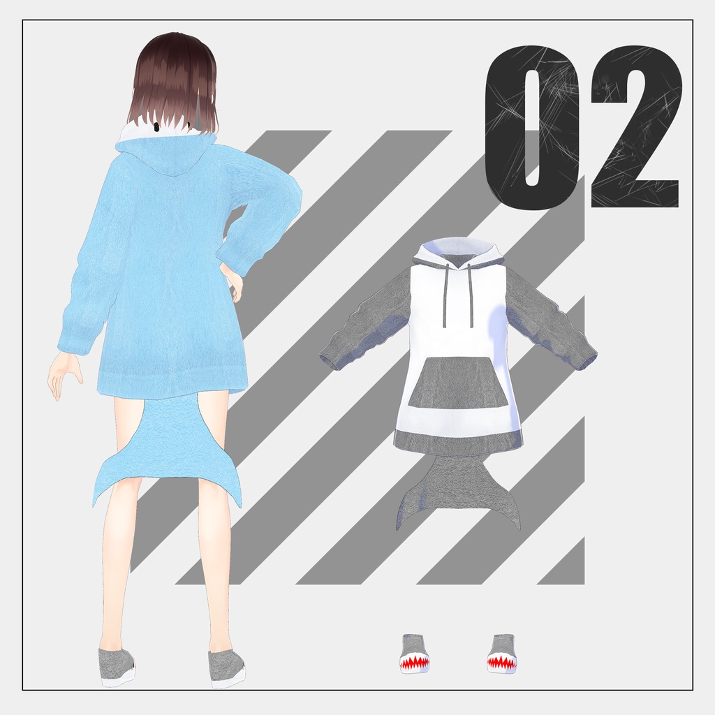 サメモチーフ衣装【VRoid】