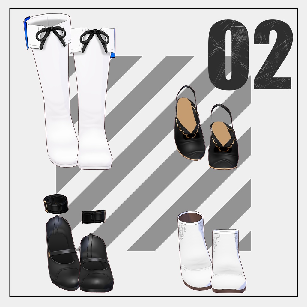 シューズ&ブーツセット(Shoes set)【VRoid】