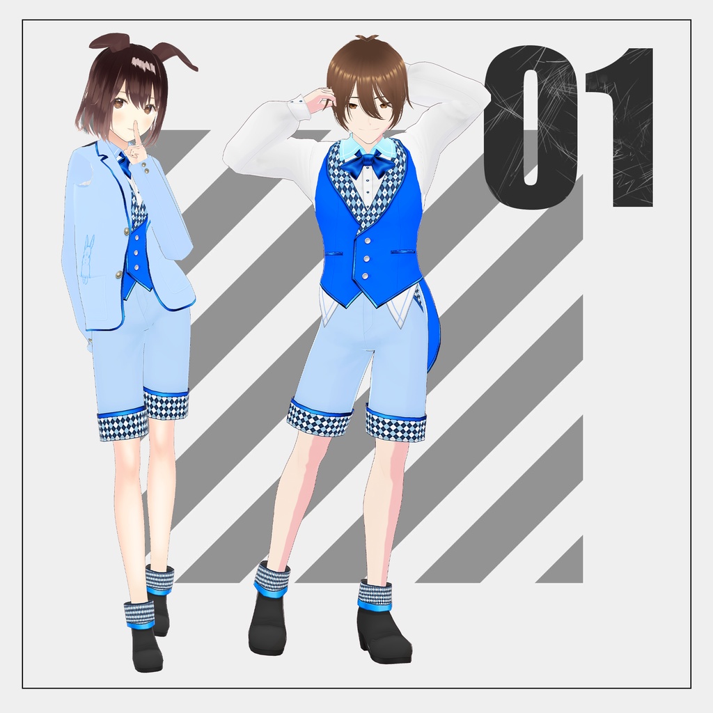 イースタースーツ(白うさぎモチーフの衣装)【VRoid