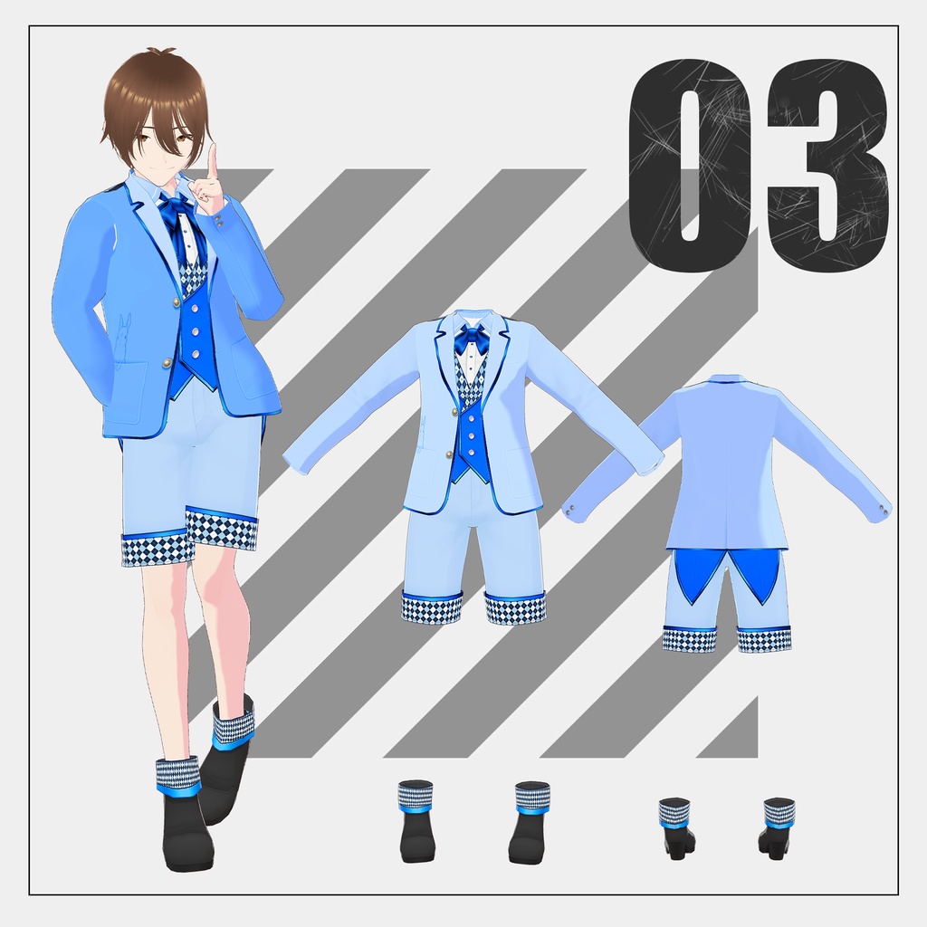 イースタースーツ(白うさぎモチーフの衣装)【VRoid】