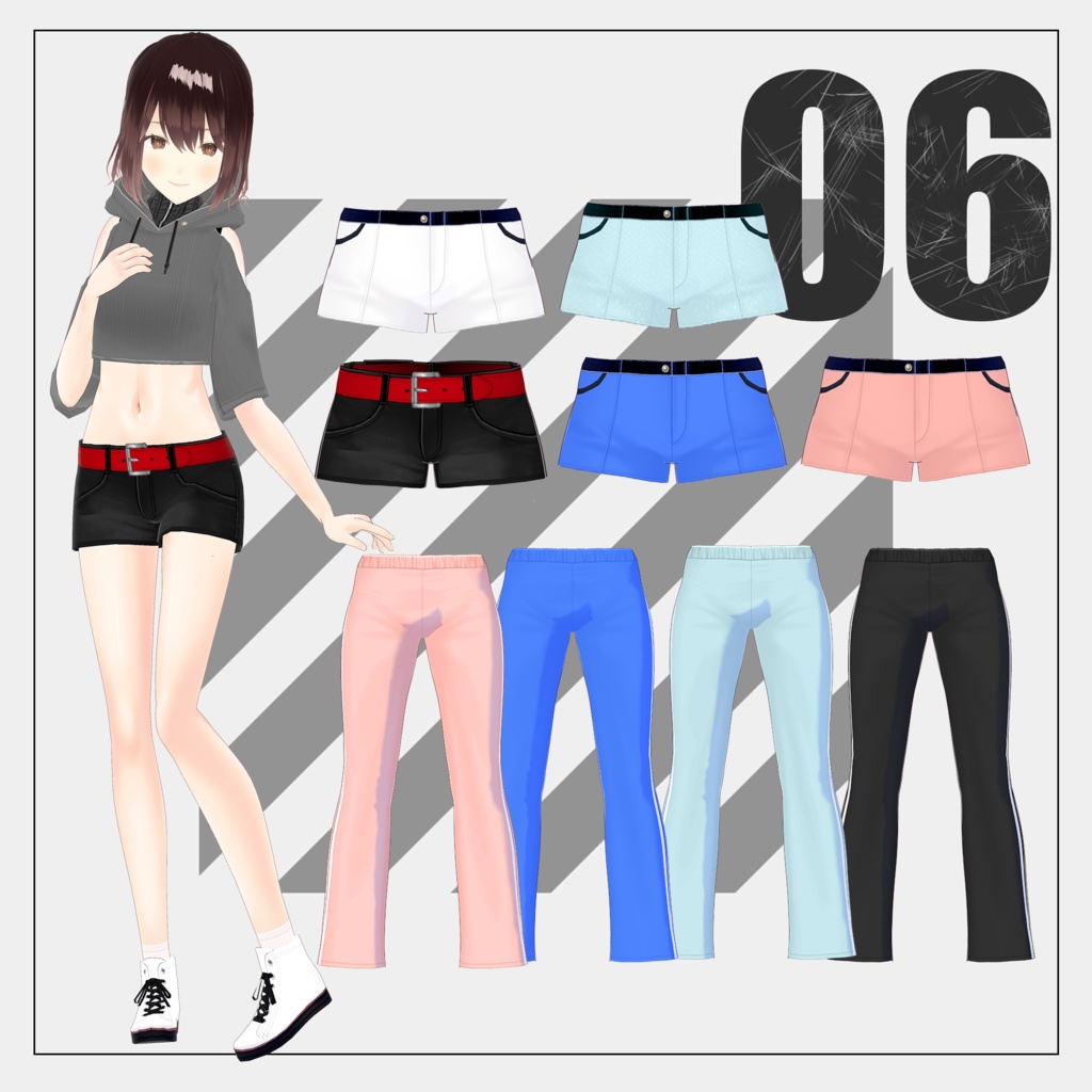 オープンショルダーパーカー【VRoid】