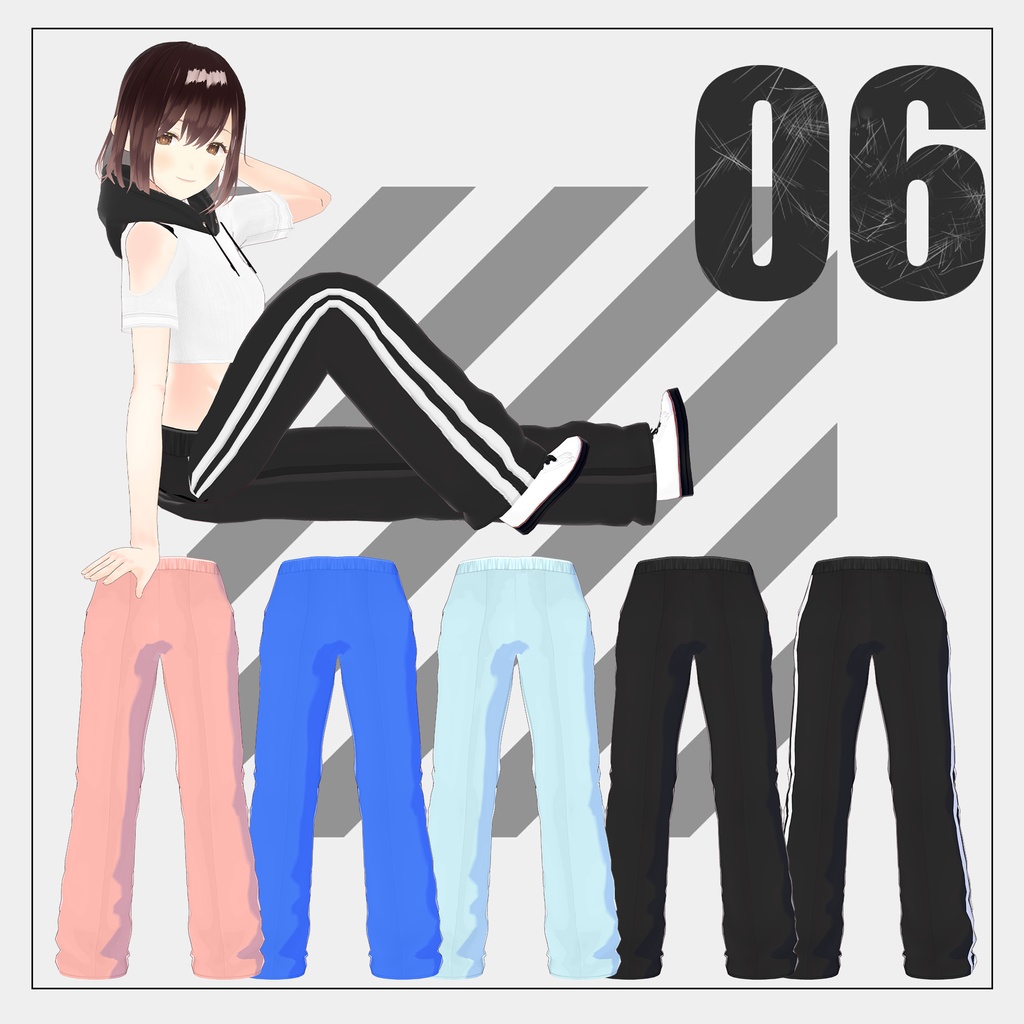 オープンショルダーパーカー【VRoid】