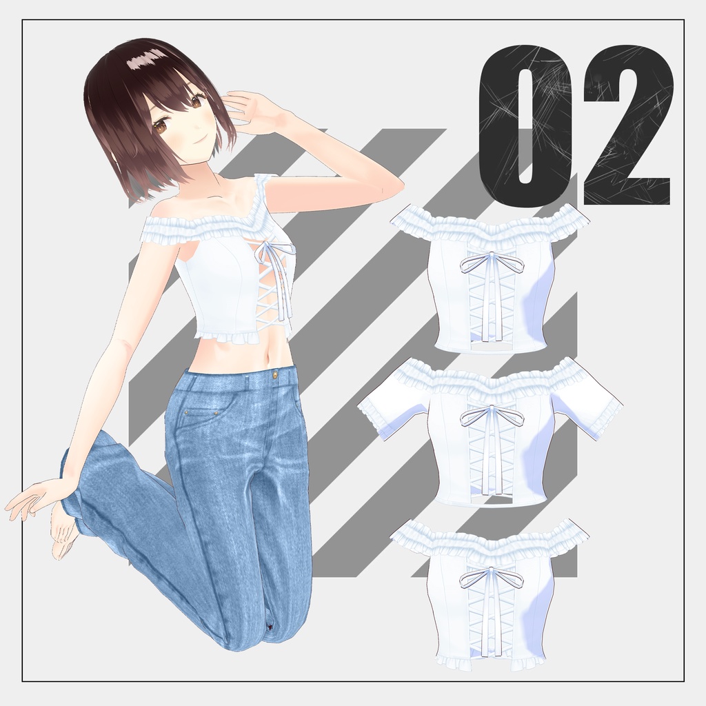 オフショルダーブラウス【VRoid】