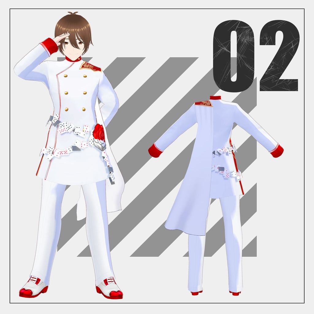 トランプ兵モチーフの衣装【VRoid】