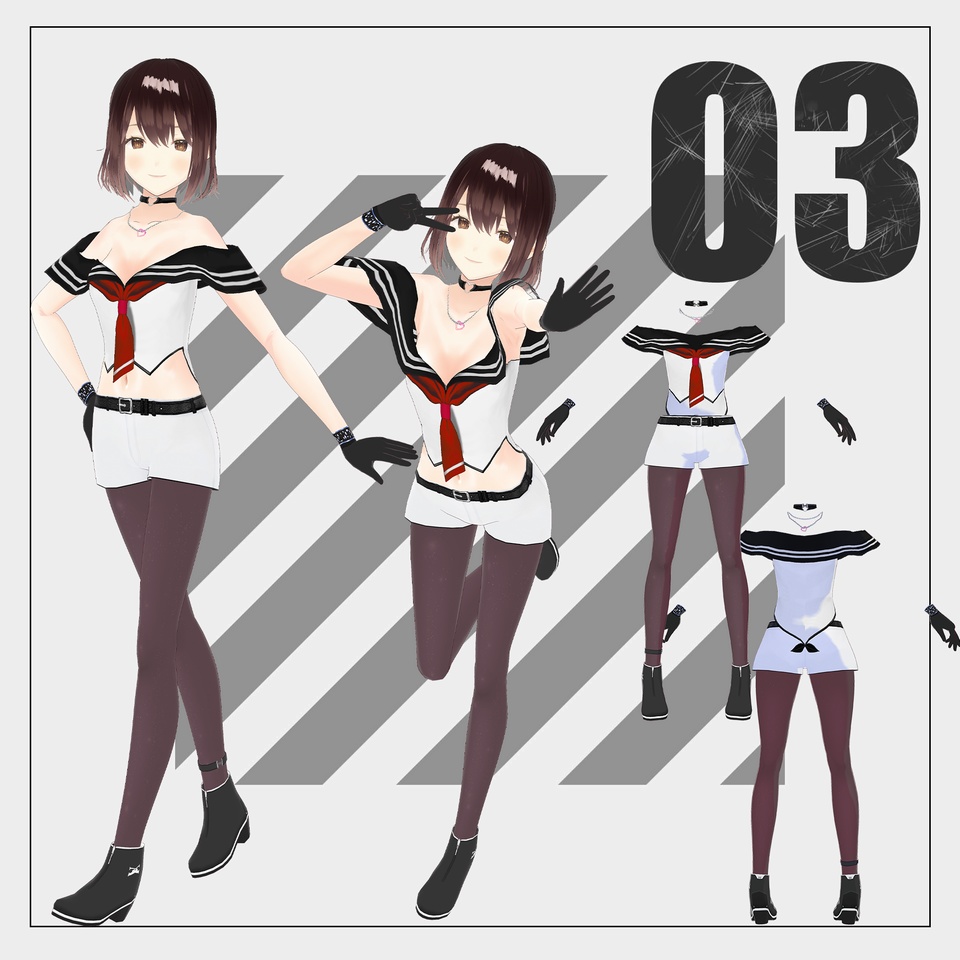 セーラー服/sailor suit【VRoid】(2025/12/05追加)