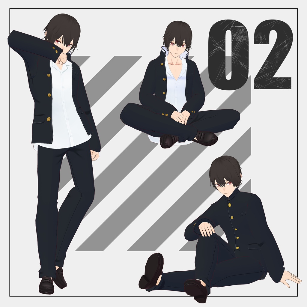 学ラン/gakuran【VRoid】(2025/07/19 男性ボディ適応衣装追加)