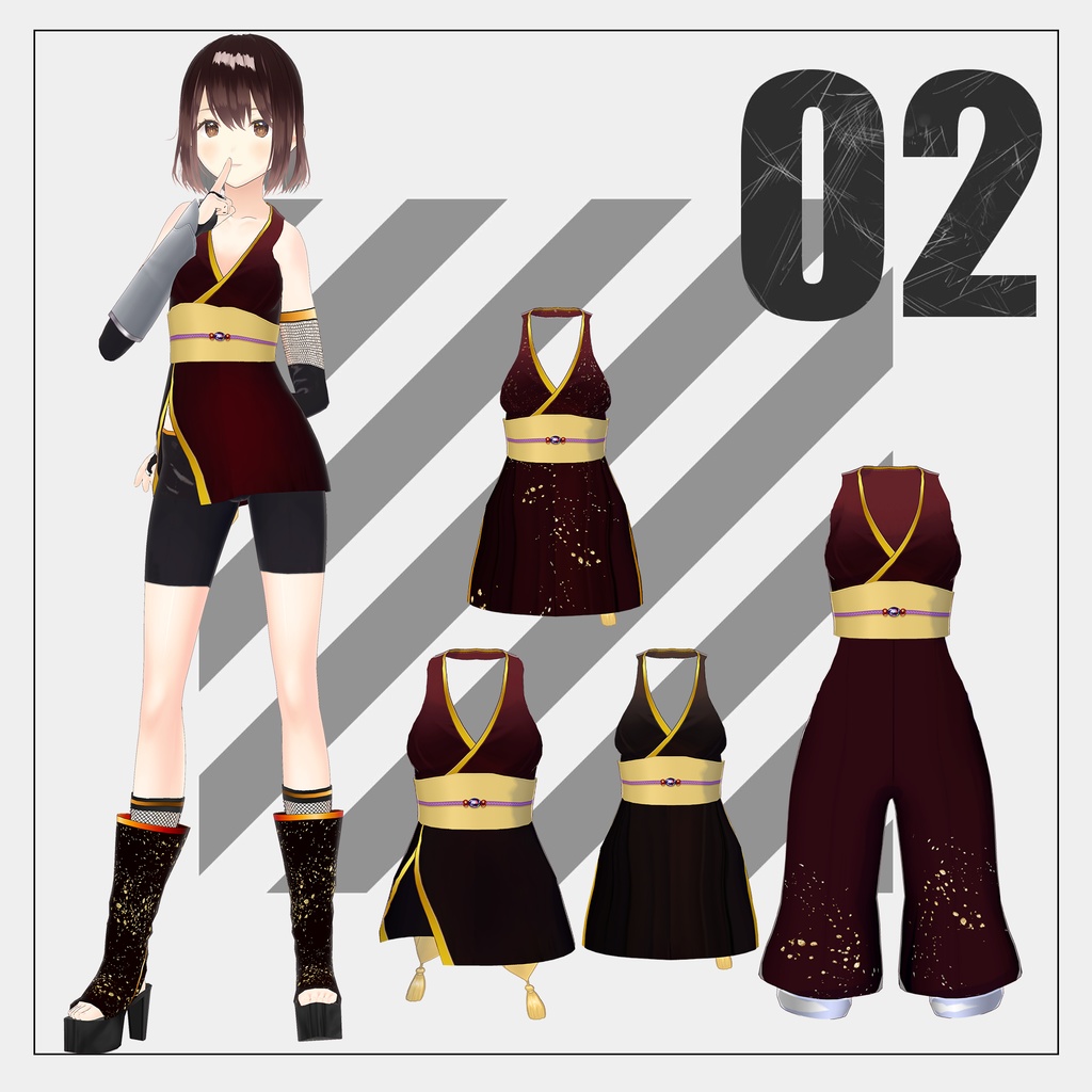 ニンジャ/忍び衣装【VRoid】