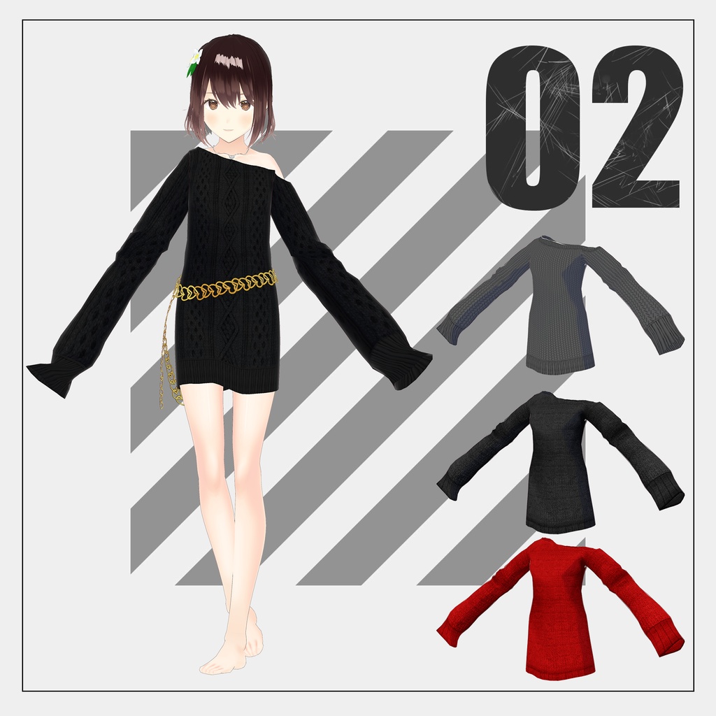 だる袖セーター【VRoid】