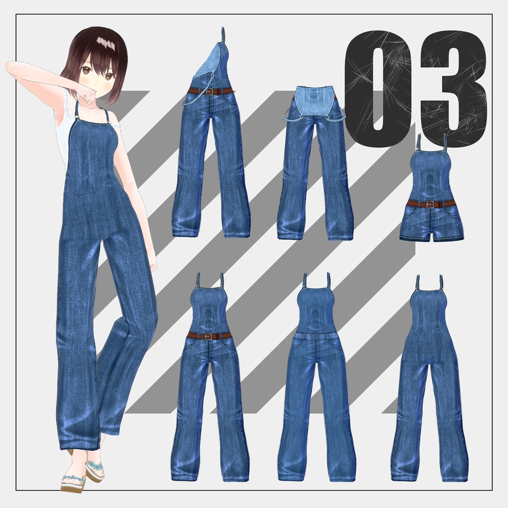 サロペット【VRoid】