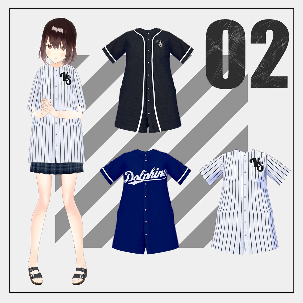 ベースボールユニフォーム【VRoid】