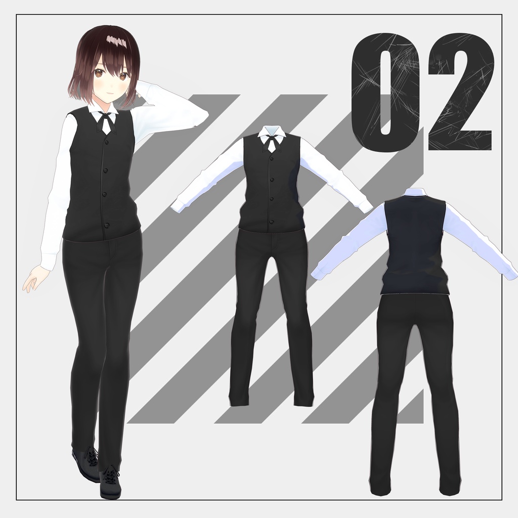 カフェ衣装【VRoid】(2025/06/22衣装追加)