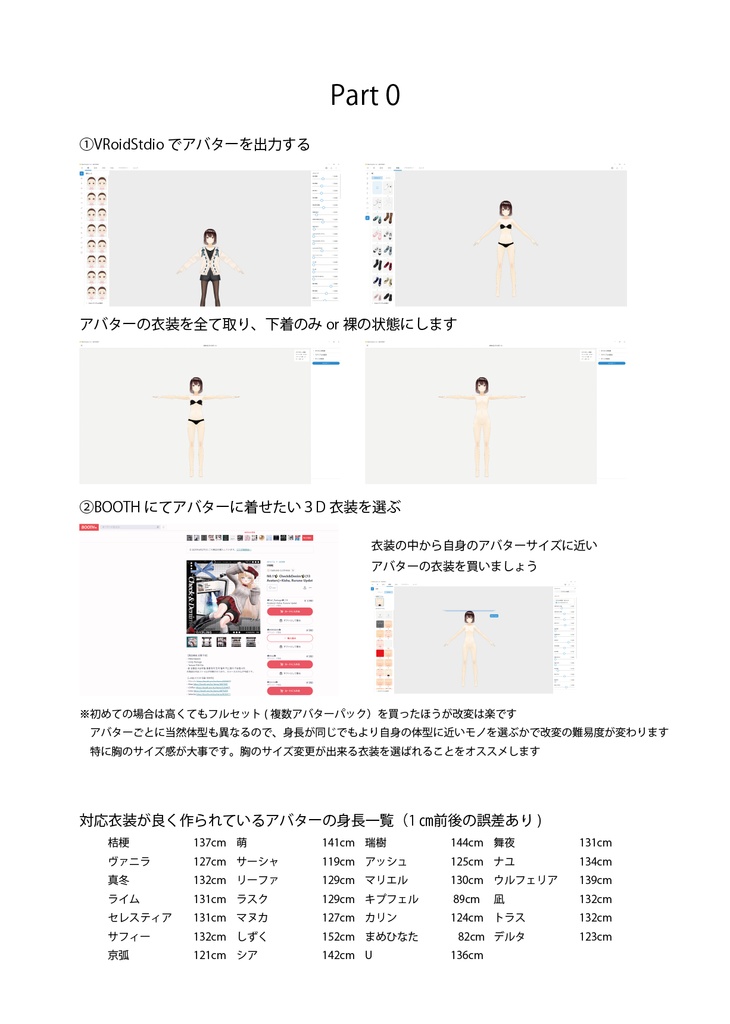 【無料】VRoidボディに3D衣装着用解説書(MA版)