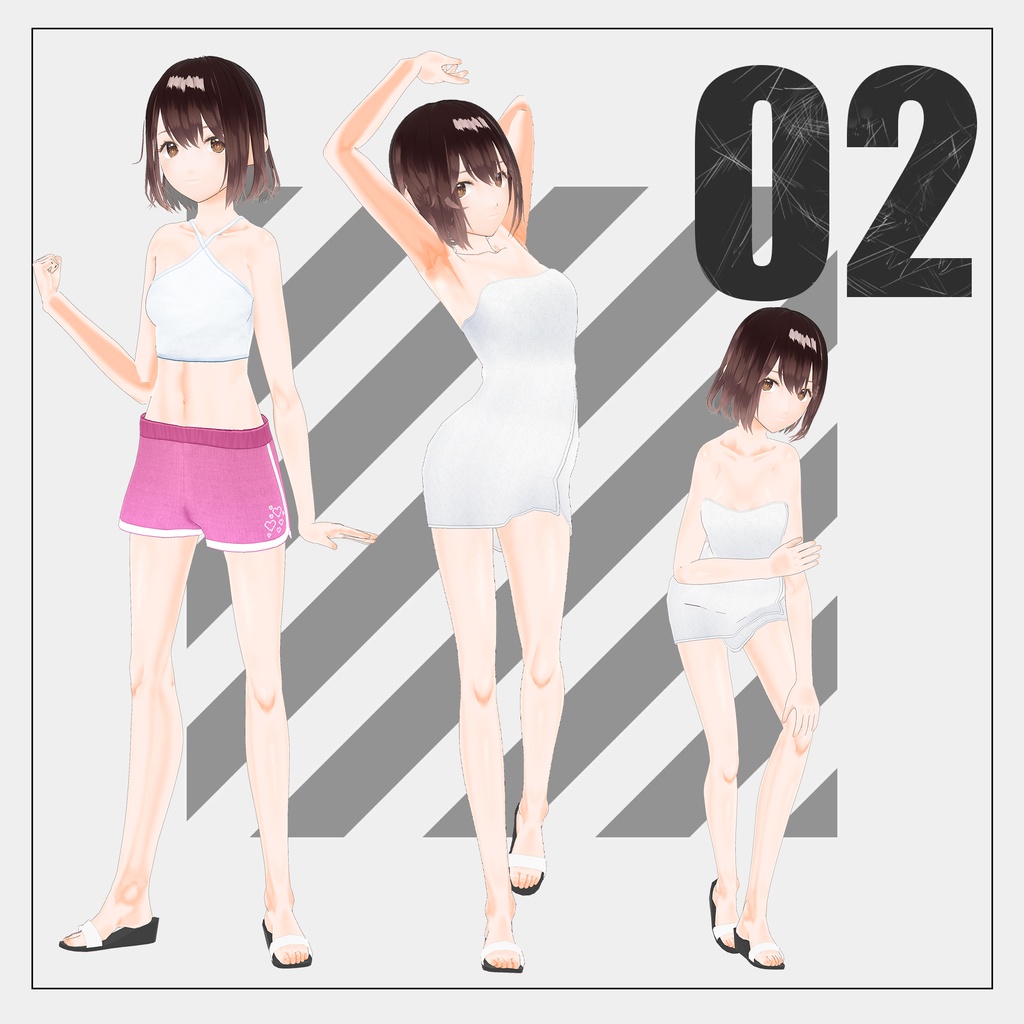 サウナ水着&バスタオル【VRoid】