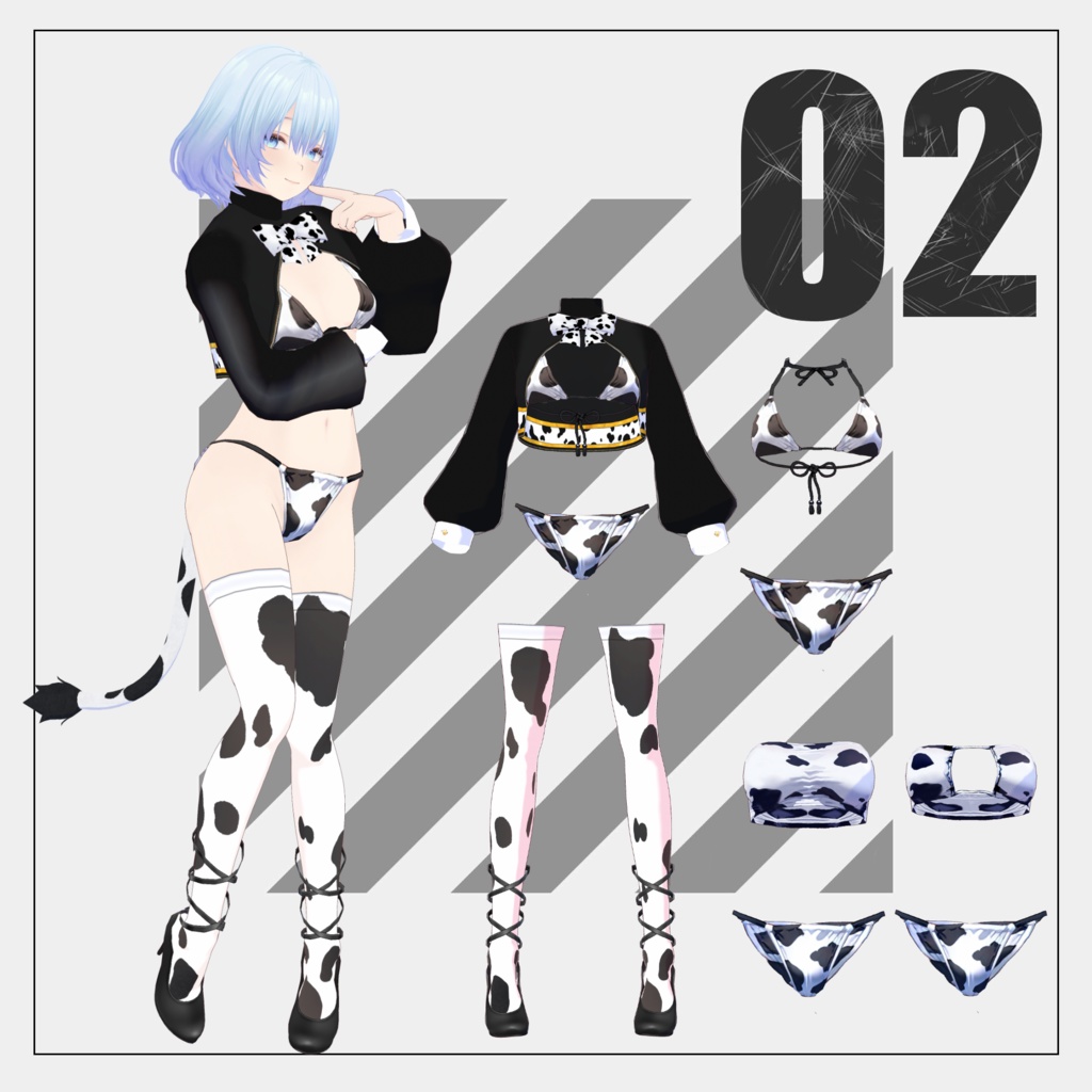 【3/21まで通常版100円】牛柄ウェア【VRoid】