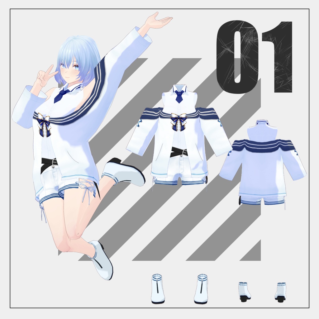 【5/3まで通常版100円】EarlySummerセーラー服【VRoid】