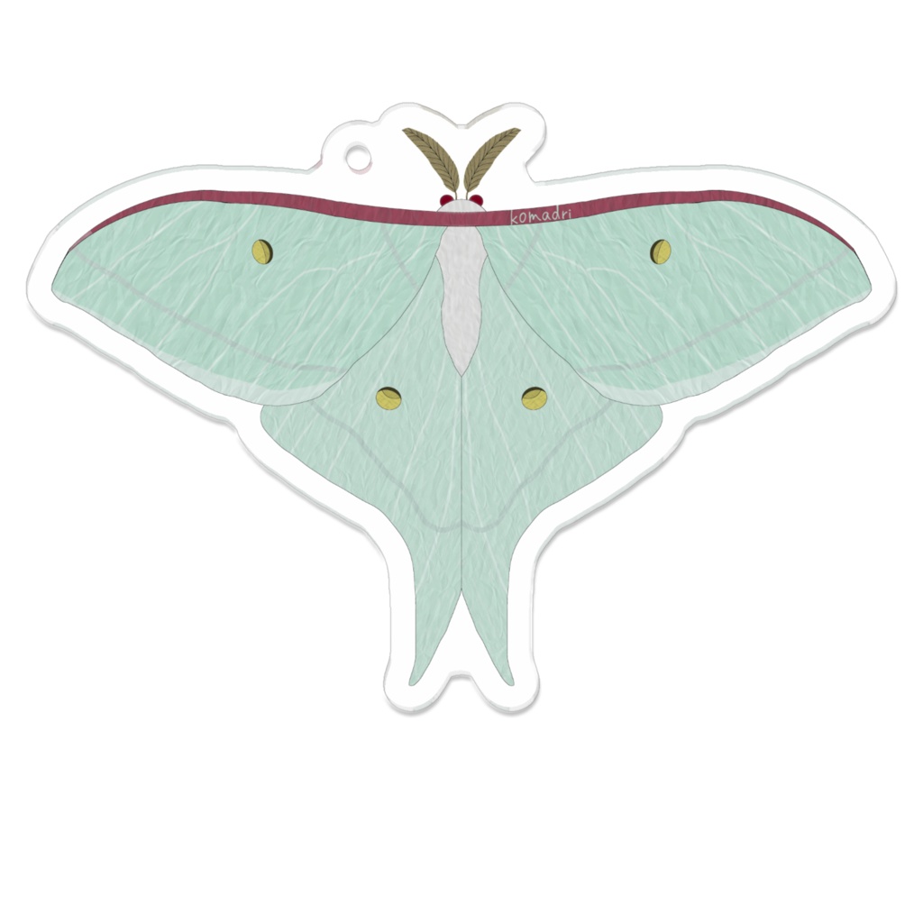 オオミズアオのアクリルキーホルダー