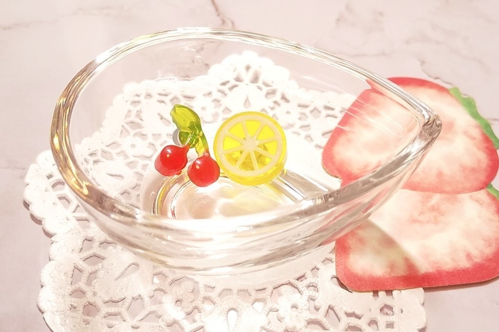 さくらんぼマグネットピアス(テディベア用)