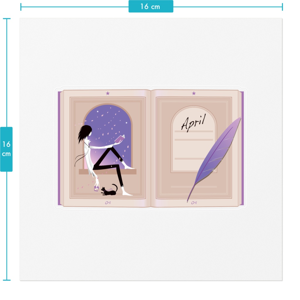 ブック型メッセージカードステッカー 4月