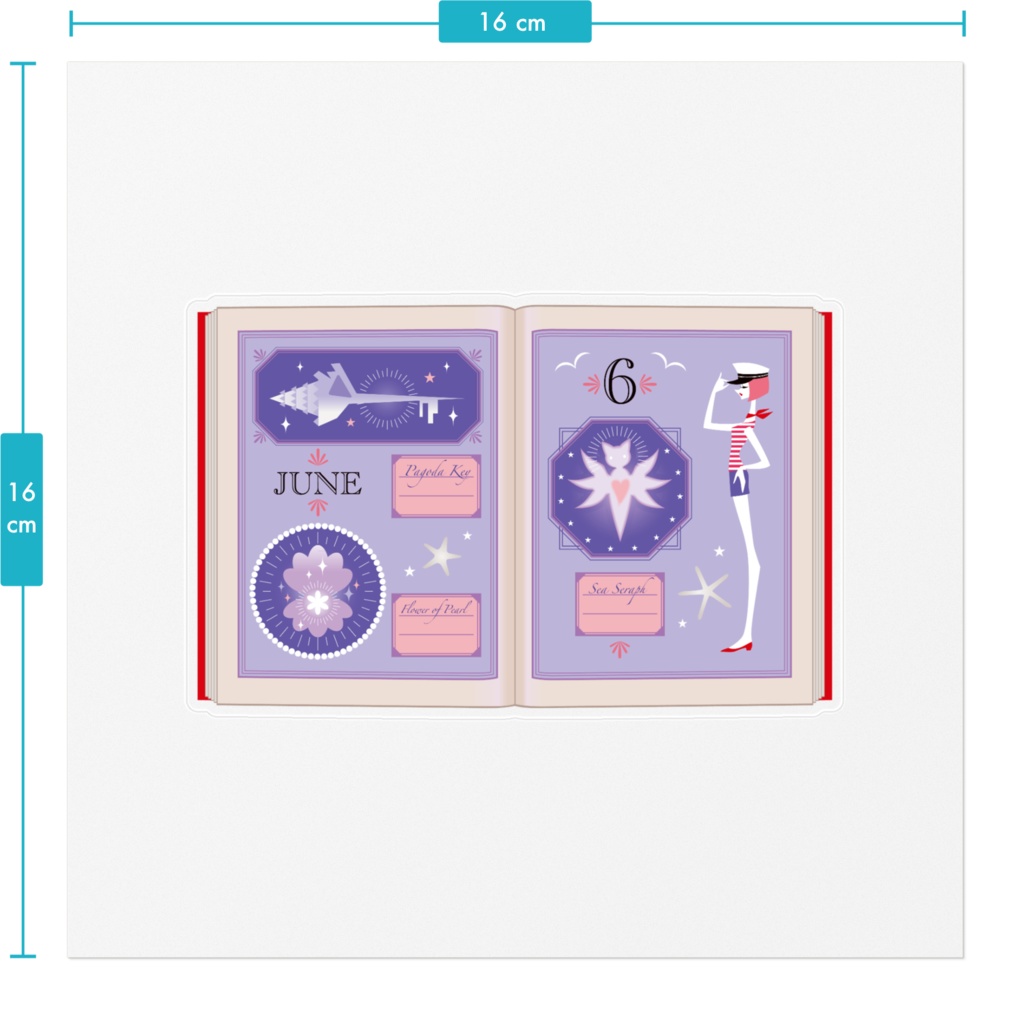 ブック型メッセージカードステッカー 6月