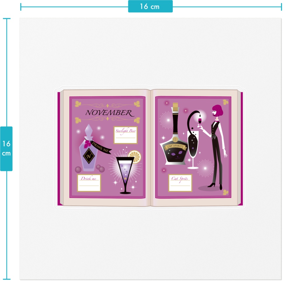 ブック型メッセージカードステッカー 11月